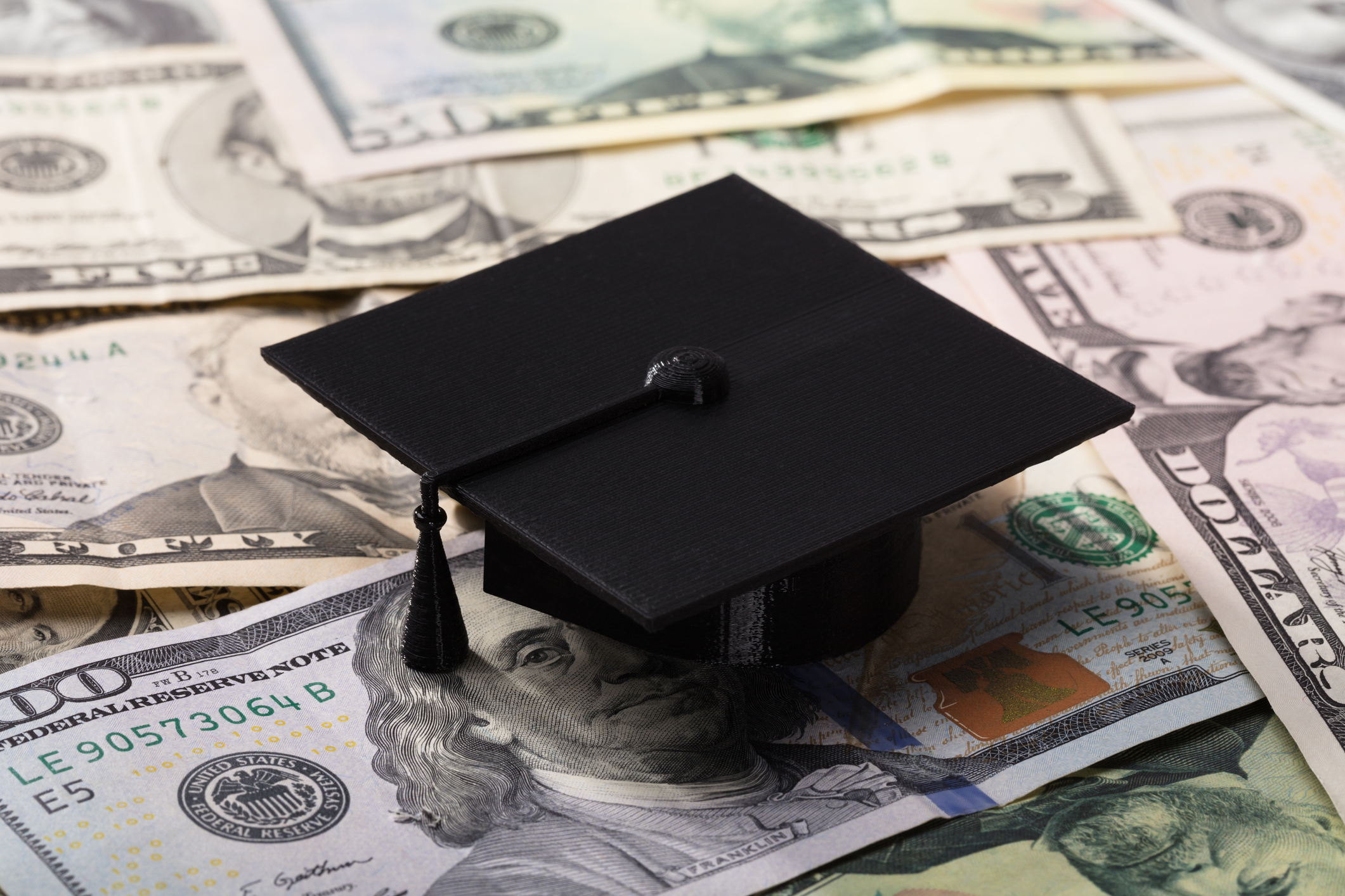 Graduation cap and money