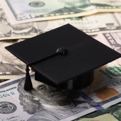Graduation cap and money